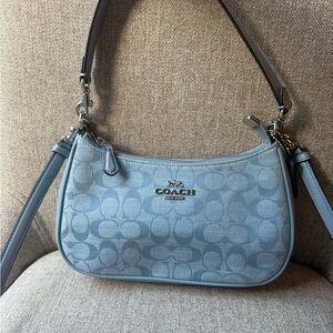 Coach Light Blue Signature Shoulder Bag